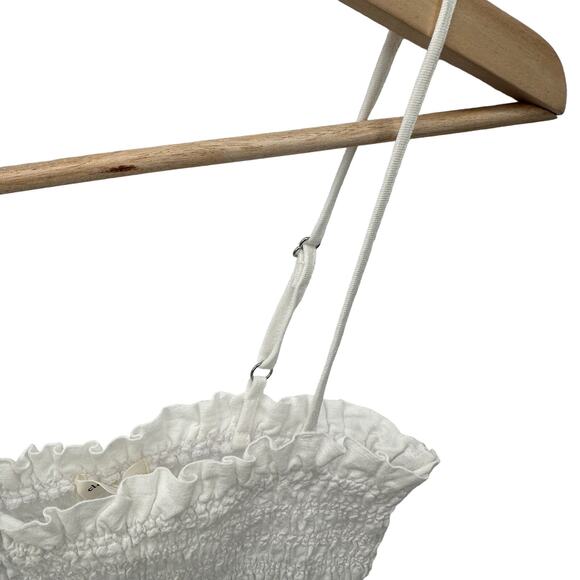 CLOTH & STONE NWT Evereve White Smocked Linen Tank // XS - Picture 6 of 10